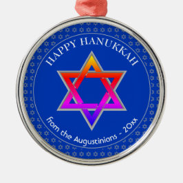 カスタマイズ |デビッドの星 HAPPY HANUKKAH メタルオーナメント