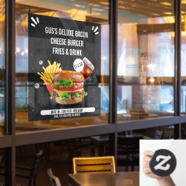カスタマイズ デラックスバーガー フライドリンク レストラン ウィンドウサイン
