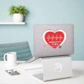 カスタマイズ ナース 愛 ハート EKG 聴診器 シール (デスク上のノートパソコン)