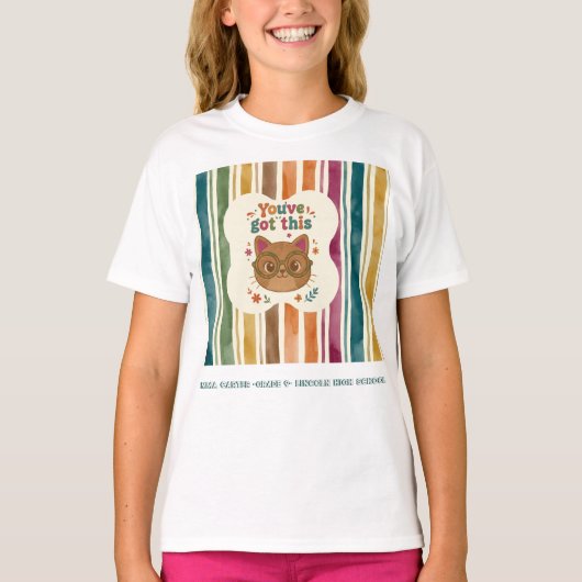 カスタマイズ ハイスクール キャット Tシャツ (正面)