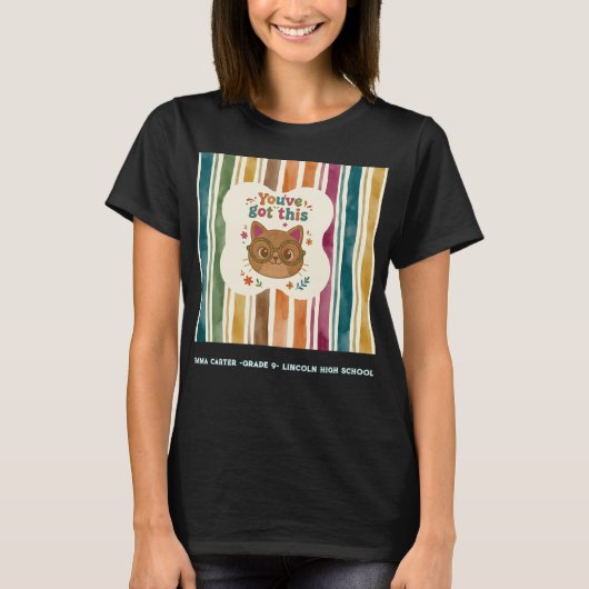 カスタマイズ ハイスクール キャット Tシャツ (正面)