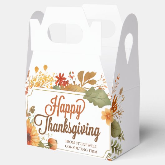カスタマイズ ハッピー サンクスギビング リーフ ビジネス パーティー フェイバーボックス (オープン)