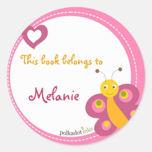 カスタマイズ*バタフライ ラウンドシール (正面)