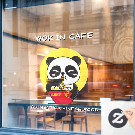 カスタマイズ パンダの麺 中華料理店  ウィンドウサイン