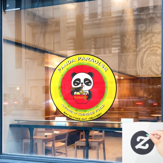 カスタマイズ パンダベアー麺 中華料理店 ウィンドウサイン (カフェ窓)