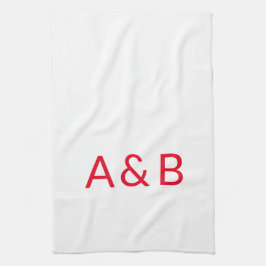 カスタマイズ、パーソナライズされたアルファベットイニシャルモノグラム キッチンタオル