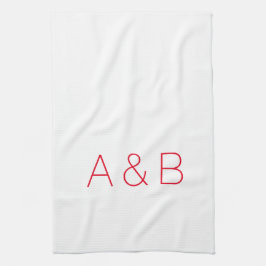 カスタマイズ、パーソナライズされたアルファベットイニシャルモノグラム キッチンタオル