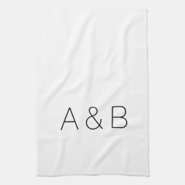 カスタマイズ、パーソナライズされたアルファベットイニシャルモノグラム キッチンタオル