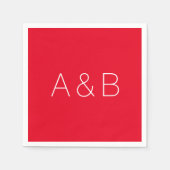 カスタマイズ、パーソナライズされたアルファベットイニシャルモノグラム スタンダードカクテルナプキン (正面)