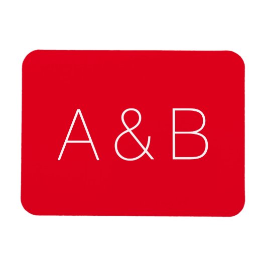 カスタマイズ、パーソナライズされたアルファベットイニシャルモノグラム マグネット (横)