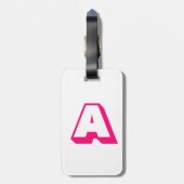 カスタマイズ、パーソナライズされたアルファベットイニシャルモノグラム ラゲッジタグ (裏面縦)