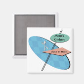 カスタマイズ、パーソナライズされたレトロ50sダイナー磁石 マグネット (正面/裏面)