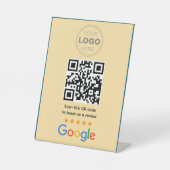 カスタマイズ ビジネス レビュー QR コード ロゴ 台座サイン (正面)