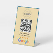 カスタマイズ ビジネス レビュー QR コード ロゴ 台座サイン (正面)
