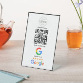 カスタマイズ ビジネス レビュー QR コード ロゴ 台座サイン (インサイチュ)