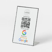 カスタマイズ ビジネス レビュー QR コード ロゴ 台座サイン (正面)