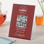 カスタマイズ ビジネス レビュー QR コード ロゴ 台座サイン (インサイチュ)