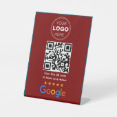 カスタマイズ ビジネス レビュー QR コード ロゴ 台座サイン (正面)