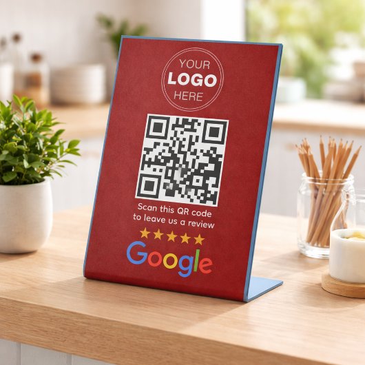 カスタマイズ ビジネス レビュー QR コード ロゴ 台座サイン