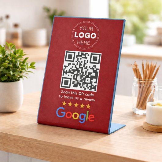 カスタマイズ ビジネス レビュー QR コード ロゴ 台座サイン