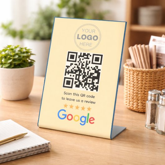 カスタマイズ ビジネス レビュー QR コード ロゴ 台座サイン