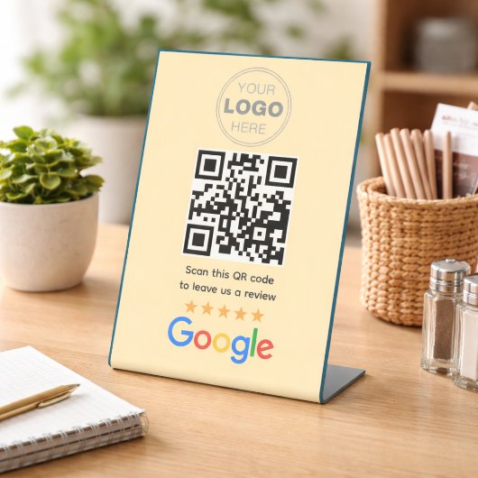 カスタマイズ ビジネス レビュー QR コード ロゴ 台座サイン