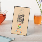 カスタマイズ ビジネス レビュー QR コード ロゴ 台座サイン (インサイチュ)