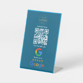 カスタマイズ ビジネス レビュー QR コード ロゴ 台座サイン (正面)