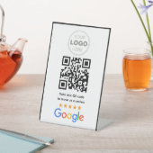 カスタマイズ ビジネス レビュー QR コード ロゴ 台座サイン (インサイチュ)
