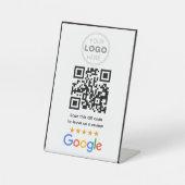 カスタマイズ ビジネス レビュー QR コード ロゴ 台座サイン (正面)