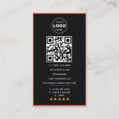 カスタマイズ ビジネス レビュー QR コード ロゴ 名刺 (裏面)