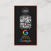 カスタマイズ ビジネス レビュー QR コード ロゴ 名刺 (正面)