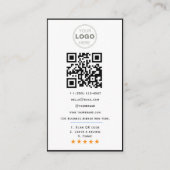 カスタマイズ ビジネス レビュー QR コード ロゴ 名刺 (裏面)