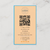 カスタマイズ ビジネス レビュー QR コード ロゴ 名刺 (裏面)