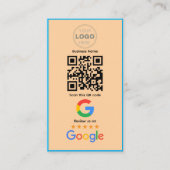 カスタマイズ ビジネス レビュー QR コード ロゴ 名刺 (正面)