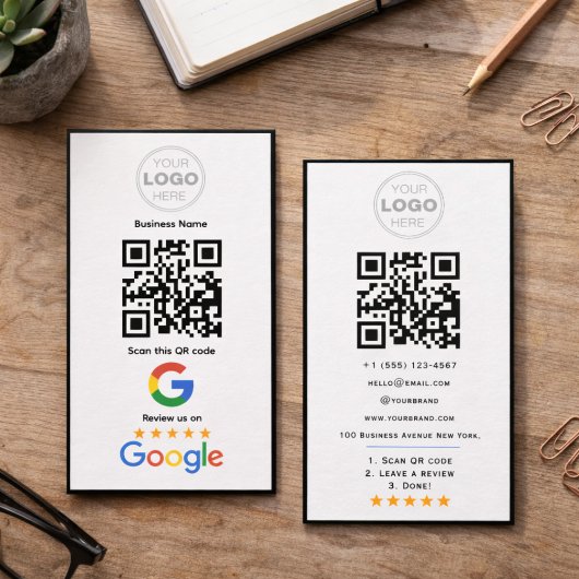 カスタマイズ ビジネス レビュー QR コード ロゴ 名刺