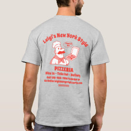 カスタマイズ ピザレストラン 詳細グラフィックバック Tシャツ
