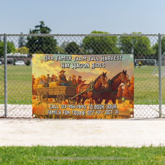カスタマイズ ファーム フル ハーベスト 馬車 ライド 横断幕 (インサイチュ)