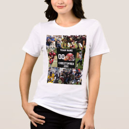 カスタマイズ フットボール 写真コラージュ スポーツ トライブレンドTシャツ