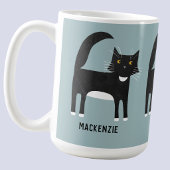 カスタマイズ ブラック&ホワイト 猫 コーヒーマグカップ