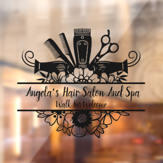 カスタマイズ ヘア サロン アンド スパ ブラック ウィンドウサイン