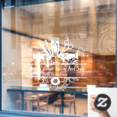 カスタマイズ ヘア サロン アンド スパ ホワイト ウィンドウサイン (カフェ窓)