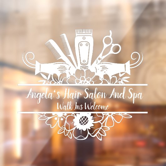 カスタマイズ ヘア サロン アンド スパ ホワイト ウィンドウサイン (シート2)