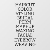 カスタマイズ ヘア サロン スパ サービス一覧 大型 ウィンドウサイン (シート)