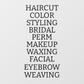 カスタマイズ ヘア サロン スパ サービス一覧 大型 ウィンドウサイン (シート)