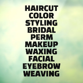 カスタマイズ ヘア サロン スパ サービス一覧 大型 ウィンドウサイン