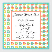 カスタマイズ ヘルプ募集 ドーナツ コーヒーショップ ビジネス ウィンドウサイン (シート)