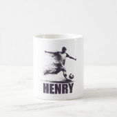 カスタマイズ ヘンリー サッカー少年 名前入り コーヒーマグカップ (中央)