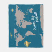 カスタマイズ |ベビーの名前で大きな夢 フリースブランケット (正面)