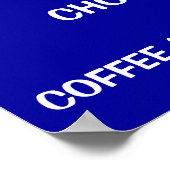 カスタマイズ メニュー テンプレート  大きな ネイビー 白 ポスター (角)